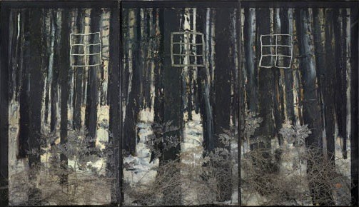 'Trinity,' another recent canvas. Kiefer, as an artist, is obsessed with historical themes and notions of pilgrimage. 